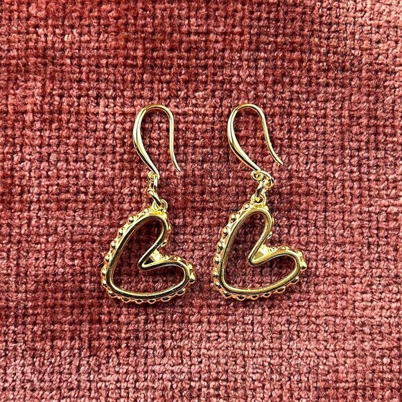 Jewelry - New OPEN DOTTED HEART Earrings Gold ❤️